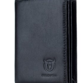 BULLCAPTAIN Men's Genuine Leather Bifold Wallet – Large Capacity Credit Card Holder with 15 Card Slots & Cash Compartment