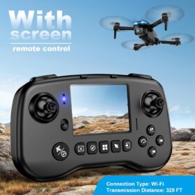 PK01 Drone with Camera for Adults and Kids - FPV Quadcopter with Screen Controller, 1080P HD Foldable Drone for Beginners, Brushless Motor, 360° Flip, 2 Batteries, No FAA Registration Needed