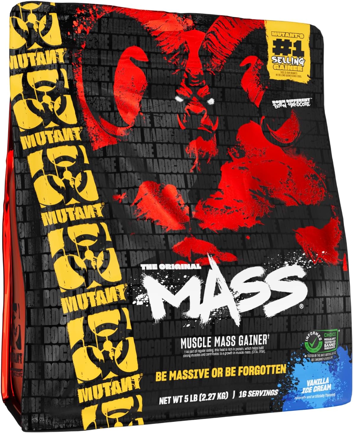 Mutant Mass Weight Gainer Protein Powder | 1100 Calories, 56g Protein & BCAAs for Muscle Building | Vanilla Ice Cream | 5lb Bulk Powder