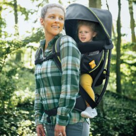 Chicco SmartSupport Backpack Carrier – Lightweight Aluminum Frame, UPF 50+ Sun Canopy, Breathable Baby Hiking Carrier for Travel & Outdoor Adventures (Solar/Grey)