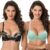 Curve Muse Women's Plus Size Lift & Lace Push Up Bra - 1 Cup Size Add-On, Underwire Support