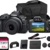 Canon EOS R100 Mirrorless Camera Kit with RF-S 18-45mm Lens | 24.1MP APS-C Sensor, 4K Video, Dual Pixel AF, 64GB Card & Case | Beginner-Friendly Digital Camera