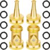 AUTOMAN Heavy Duty Brass Hose Nozzle Set (4-Pack) – High Pressure Jet Sprayer & Shut Off Valve Kit for Garden, Car Wash & Patio Cleaning