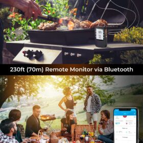 Govee Bluetooth Meat Thermometer - Wireless Smart Grill Thermometer with 2 Probes, 500ft Range, LCD Backlit Display & App Alerts for Smoker, Oven & BBQ Cooking