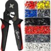 Sopoby 1800-Piece Ferrule Crimping Tool Kit – Self-Adjusting Ratchet Plier for AWG 28-7 Wire End Terminals