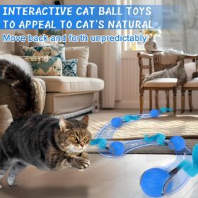 BABORUI Interactive Cat Toy Ball - Rechargeable Electric Exercise Ball with 3 Tails, 2 Speeds & Smart Motion Sensor for Indoor Cats
