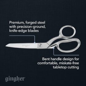 Gingher 8-Inch Knife-Edge Dressmaker's Shears – Stainless Steel Fabric Scissors with Protective Sheath for Sewing, Quilting, and Tailoring