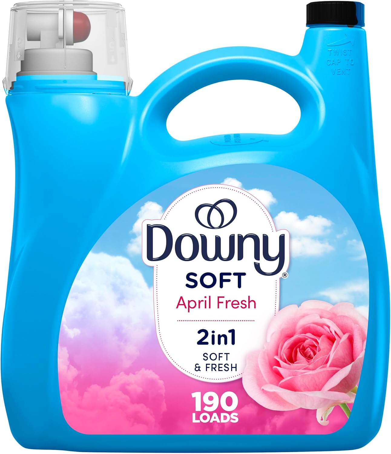 Downy April Fresh Fabric Conditioner, 2-in-1 Liquid Softener & Fresh Scent, 140 Fl Oz (190 Loads)