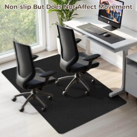 Premium Non-Slip Office Chair Mat for Hardwood Floors – 36” x 48” Heavy-Duty Desk Floor Protector, Scratch-Resistant & Noise-Reducing for Tile, Laminate, and Vinyl (Black)