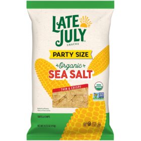 Late July Organic Restaurant Style Sea Salt Tortilla Chips, 14.75 Oz Party Size Bag