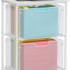 White Mobile File Cabinet with 2 Drawers – Rolling Under Desk Storage Cart, Legal/Letter Size Organizer & Printer Stand with Lockable Wheels