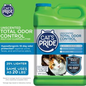 Cat's Pride Max Power Clumping Cat Litter | 10-Day Odor Control, 99% Dust Free & Hypoallergenic | 15 lb Jug
