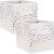 DII Polka Dot Fabric Storage Bins - Large Non-Woven Polyester Cube Organizer Baskets for Shelves - White & Gold Decorative Storage Boxes for Closet, Nursery, Office (Set of 2)