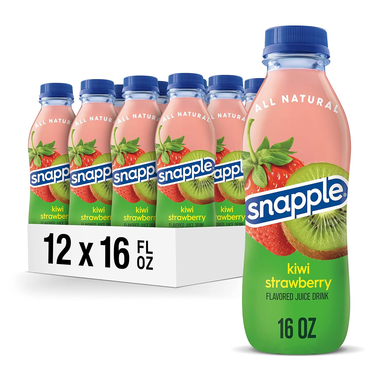 Snapple Kiwi Strawberry Juice Drink – 16 Fl Oz Bottles (Pack of 12) – Made with Real Juice, No Artificial Sweeteners, Eco-Friendly Packaging