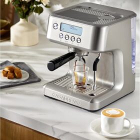 CASABREWS Ultra Espresso Machine - Professional 20-Bar Coffee Maker with LCD Display, Built-in Milk Frother, and Adjustable Temperature for Barista-Quality Lattes, Cappuccinos & Espresso