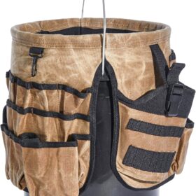 Readywares 5 Gallon Bucket Tool Organizer – Heavy Duty Waxed Canvas Tool Bag with 58 Pockets for Construction & Home Improvement