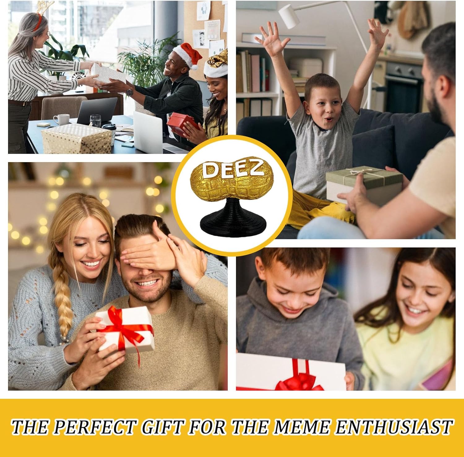 Funny Desk Statue – Hilarious 'Deez' Meme Gift, White Elephant & Gag Gift for Friends, Coworkers, and Office Decor