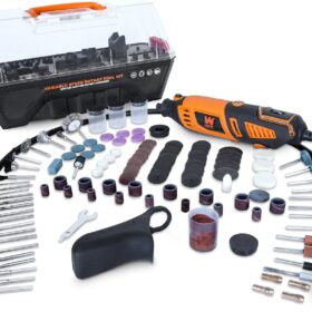 WEN 23190 Variable Speed Rotary Tool Kit with 190 Accessories, Flex Shaft, and Carrying Case – 1.3-Amp Multi-Purpose Grinder, Sander, and Polisher