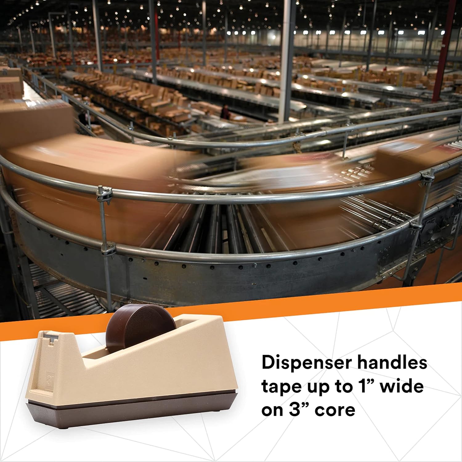 Scotch Heavy Duty Shipping Tape Dispenser C25 – Portable Desktop Dispenser for Packing, Office, and Industrial Use