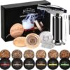 Cocktail Smoker Kit with Torch – 6 Flavor Wood Chips, Premium Old Fashioned Drink Infuser Set with Ice Stones, Best Bar Accessories Gifts for Men & Whiskey Lovers (Butane Not Included)