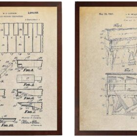 Vintage Upright Piano Patent Blueprint - 8x10 Inch Wall Art Poster Print - Ideal Music Room Decor & Musician Gifts