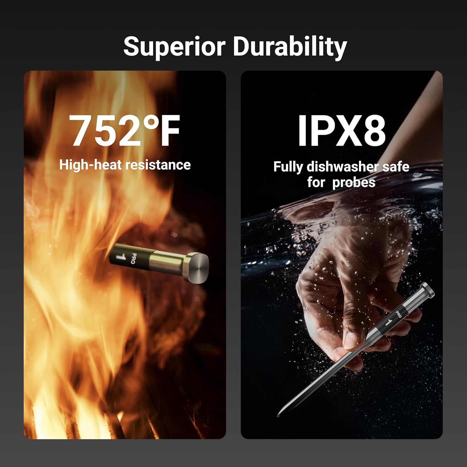 ThermoMaven G1 Smart Wireless Meat Thermometer with WiFi & Sub-1G Bluetooth – Waterproof Probe with Display Base for BBQ, Grill, Smoker, and Oven