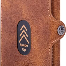 TRUSADOR Valencia Men's Front Pocket Leather Wallet with RFID Blocking - Slim Trifold Design with Coin Pocket