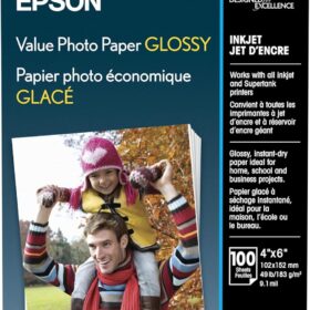 Epson S400034 Premium Glossy Photo Paper (4" x 6", 100 Sheets) – High-Res Inkjet Prints for Home & Business
