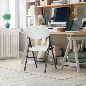 10-Pack Heavy-Duty 800 LB White Folding Chairs – Commercial Grade Metal Frame for Events, Weddings, and Parties