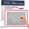 iVyne Ultra-Thin Rechargeable A4 LED Light Pad for Vinyl Weeding, Tracing & Stencils – Portable Sketch Board with Eye-Care Lighting (Pink)