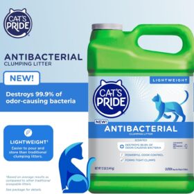 Cat's Pride Antibacterial Clumping Cat Litter – Lightweight, 99.9% Odor-Causing Bacteria Destroyer, 12 lb Jug