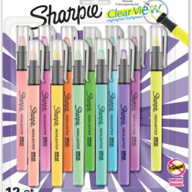 Sharpie Clear View Highlighter Assorted Colors (12 Count) – See-Through Chisel Tip & Smear-Resistant Ink