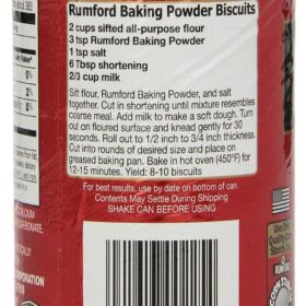 Rumford Baking Powder, 8.1 Oz Can - Non-GMO, Aluminum-Free, Double-Acting Leavening Agent for Baking
