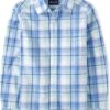 The Children's Place Big Boys' Long Sleeve Poplin Button-Down Shirt - Classic Uniform & Casual Wear