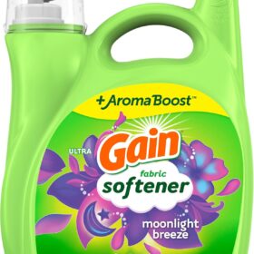 Gain Moonlight Breeze Liquid Fabric Softener & Conditioner – 140 fl oz Bottle (190 Loads) – Infuses Long-Lasting Scent, Reduces Static & Softens Clothes – HE Compatible