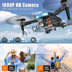 RAGPIP X66 Foldable Drone with 1080P HD FPV Camera, Optical Flow Positioning, Altitude Hold, Gravity Control & 2 Batteries for Kids & Beginners