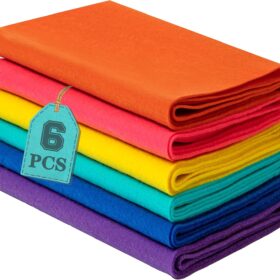 HaoFeiJH 6-Pack Earth Tone Felt Fabric Sheets – 1.6mm Thick Soft Nonwoven Craft Material (8" x 20") – Premium DIY Sewing Cloth for Patchwork, Home Décor, and Art Projects