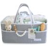 Lily Miles Baby Diaper Caddy Organizer - Large Portable Nursery Storage Tote with Removable Dividers & Pockets - Gender Neutral Baby Shower Gift & Registry Must-Have