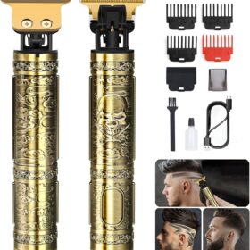 YOGINGO Professional Cordless Hair Trimmer for Men - T-Blade Zero-Gap Clippers, USB-C Rechargeable Beard Trimmer with Precision Guides, Heavy-Duty Copper Motor (Bronze)