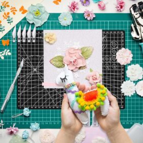 Anezus Precision Hobby Knife Set with Self-Healing Cutting Mat – 30pc SK-5 Craft Blades for Scrapbooking, Stencils, and Sewing