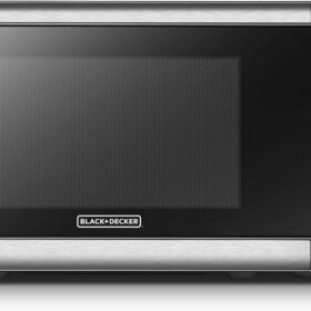 BLACK+DECKER 0.7 Cu. Ft. Digital Microwave Oven - 700W Stainless Steel Countertop Microwave with Push-Button Door, Child Safety Lock, LED Display & Turntable