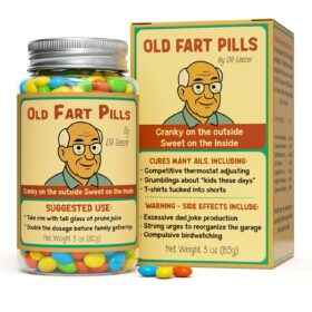Old Fart Pills Gag Gift – Retro Novelty Candy for Men & Women – Funny 30th, 40th, 50th, 60th Birthday Stocking Stuffers, White Elephant & Office Party Joke Gift