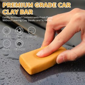 Wontolf Auto Detailing Clay Bar Kit – 4 Premium Clay Bars & Synthetic Clay Luber Lubricant – Ultimate Car Paint Decontamination System with Tablets, Spray Bottle & Microfiber Towel