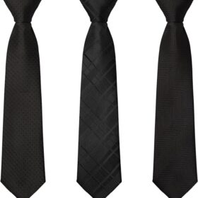 Fineknot Men's 3-Piece Jacquard Tie Set – Classic Plaid, Paisley & Striped Formal Neckties for Business & Weddings