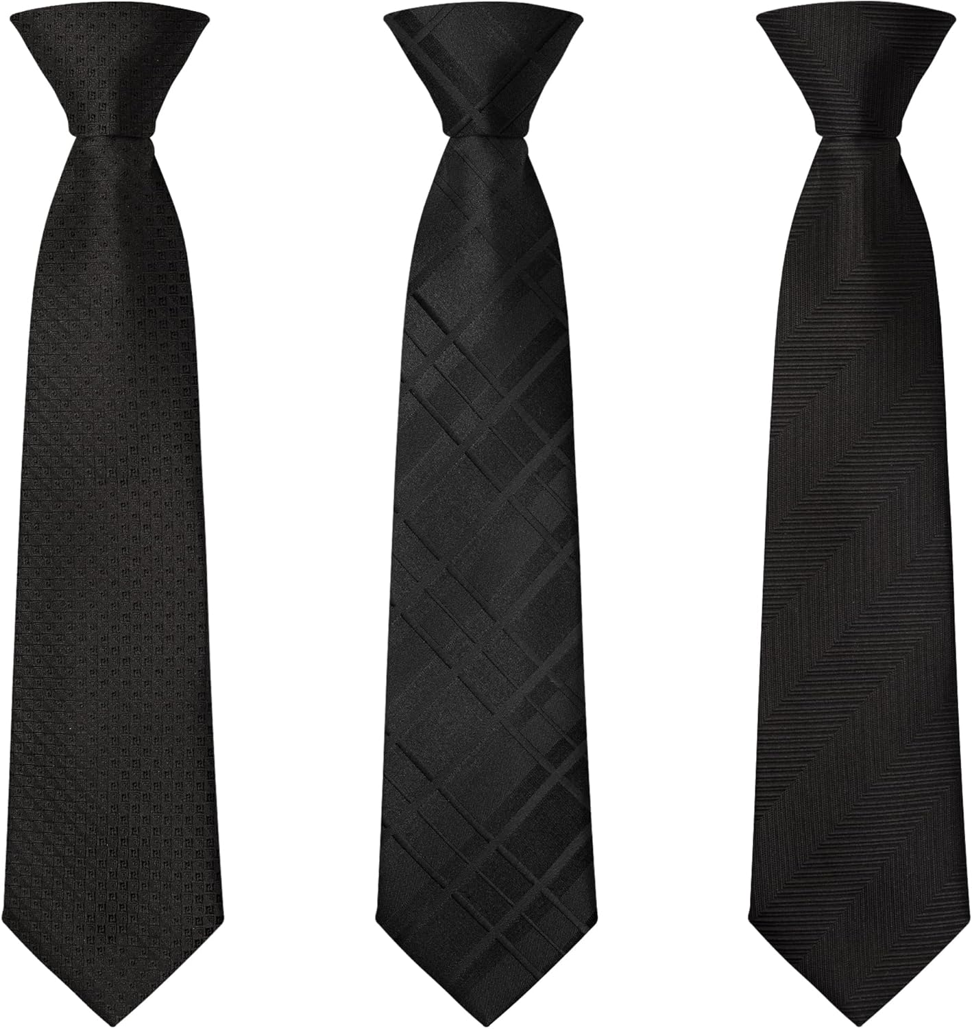 Fineknot Men's 3-Piece Jacquard Tie Set – Classic Plaid, Paisley & Striped Formal Neckties for Business & Weddings