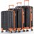 Nazhura 3-Piece Luggage Set with Spinner Wheels & TSA Lock - Lightweight Hardside Suitcase Nesting Set (20", 24", 28")