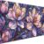 Floral XL Extended Gaming Mouse Pad - 31.5 x 15.7 Inch Faux Stained Glass Desk Mat with Purple & Pink Aesthetic Design, Non-Slip Keyboard Mat for Office & Computer