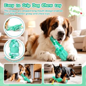 BellaWagg Tough Squeaky Alligator Dog Toy – Durable Nylon & Rubber Chew Toy for Aggressive Chewers – Teeth Cleaning, Stress Relief & Interactive Play for Medium to Large Breeds
