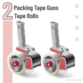 Mr. Pen Heavy Duty Packing Tape Dispenser Gun - 2-Pack with 2 Rolls, 2-Inch Clear Packaging Tape for Moving, Shipping, and Boxes