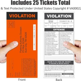 Larkmo Fake Parking Tickets Prank Pack - 25 Count, Hilarious Gag Gift for Adults & Friends, Joke Vehicle Citation Notes